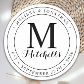 Aangepaste monogram Naam Datum bruiloft Ronde Kartonnen Onderzetter