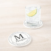 Aangepaste monogram Naam Datum bruiloft Zandsteen Onderzetter (Zijkant)