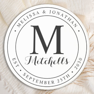 Aangepaste monogram Naam Datum bruiloft Zandsteen Onderzetter