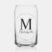 Aangepaste Monogram Naam Datum Moderne Elegante Br Blikvorm Glas (Voorkant)