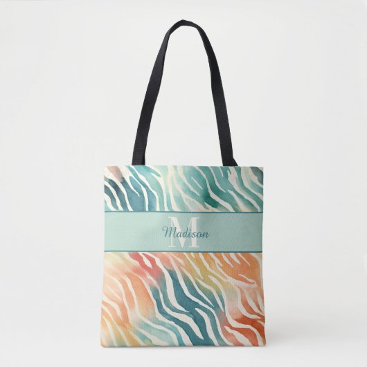 Aangepaste monogram naam elegant gedempte multikle tote bag (Voorkant)