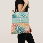 Aangepaste monogram naam elegant gedempte multikle tote bag (Dichtbij)