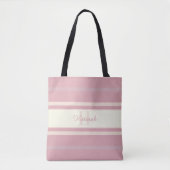 Aangepaste monogram naam elegant roze tote bag (Voorkant)