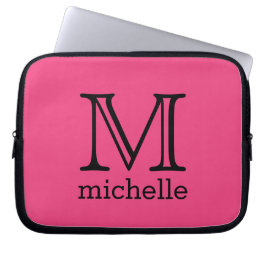 Aangepaste monogram, naam en kleur laptophoezen laptop sleeve