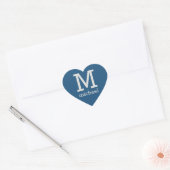 Aangepaste monogram, naam en kleurenstickers hart sticker (Envelop)