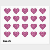 Aangepaste monogram, naam en kleurenstickers hart sticker (Vel)