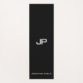 Aangepaste Monogram Naam Fitness Sjabloon Zwart Yogamat (Voorkant)