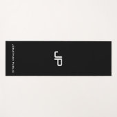 Aangepaste Monogram Naam Fitness Sjabloon Zwart Yogamat (Voorkant (horizontaal))