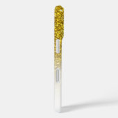 Aangepaste monogram naam Gold Glitter Ombre Case-Mate iPhone Case (Achterkant / Rechts)