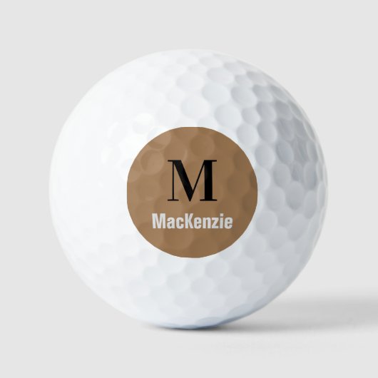 Aangepaste Monogram + Naam Golf Ball Golfballen (Voorkant)
