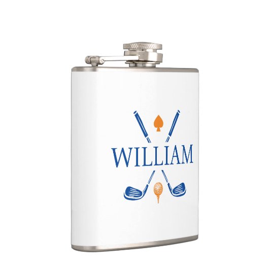 Aangepaste monogram naam Golf Clubs Ace Classic Heupfles (Rechts)