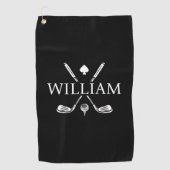 Aangepaste monogram naam Golf Clubs Ace Golf Balls Golfhanddoek (Voorkant)
