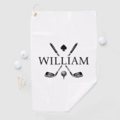 Aangepaste monogram naam Golf Clubs Ace Golf Balls Golfhanddoek (Insitu)