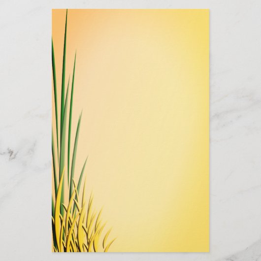 Aangepaste monogram naam Grass Border Station Briefpapier (Achterkant)