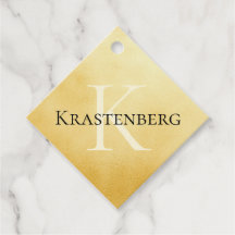 Aangepaste monogram naam Greeting Faux Gold