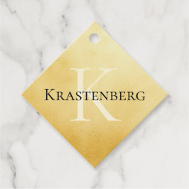 Aangepaste monogram naam Greeting Faux Gold Bedankjes Labels