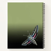 Aangepaste monogram naam groene ombre sphinx Moth Notitieboek (Achterkant)