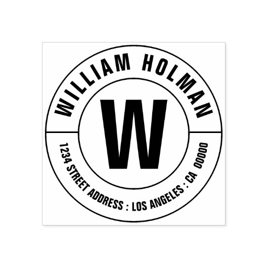 Aangepaste monogram naam houten retour adres rubberstempel (Afrduk)