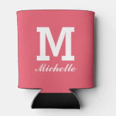 Aangepaste monogram naam initiaal koraal koelboxxe blikjeskoeler (Achterkant)