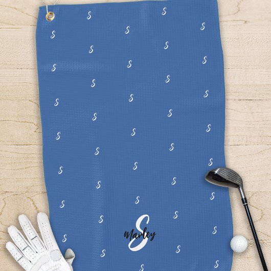 Aangepaste Monogram Naam Initiaal Patroon Modern B Golfhanddoek