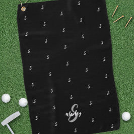 Aangepaste Monogram Naam Initiaal Patroon Modern B Golfhanddoek