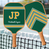 Aangepaste Monogram Naam Initialen Retro Green Gol Pickleball Paddle