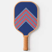 Aangepaste Monogram Naam Initialen Retro Navy Rood Pickleball Paddle (Achterkant)
