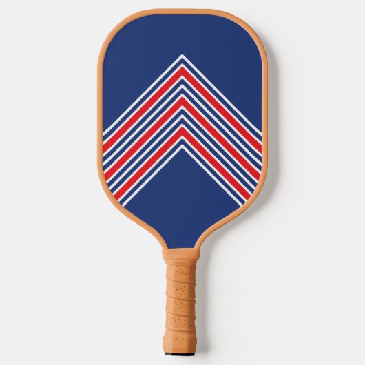 Aangepaste Monogram Naam Initialen Retro Navy Rood Pickleball Paddle (Achterkant)