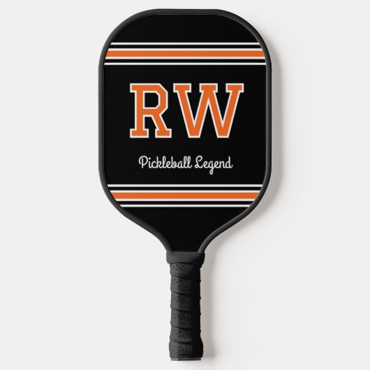 Aangepaste Monogram Naam Initialen Retro Sinaasapp Pickleball Paddle (Voorkant)