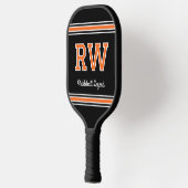 Aangepaste Monogram Naam Initialen Retro Sinaasapp Pickleball Paddle (Links)