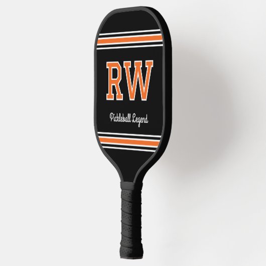 Aangepaste Monogram Naam Initialen Retro Sinaasapp Pickleball Paddle (Links)