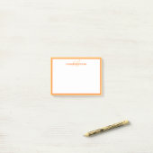 Aangepaste monogram naam initials eenvoudig oranje post-it® notes (Op bureau)