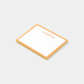 Aangepaste monogram naam initials eenvoudig oranje post-it® notes (Schuin)