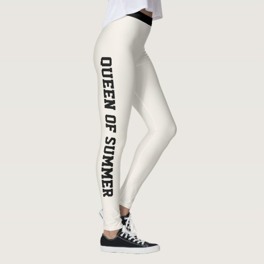 Aangepaste Monogram Naam Klasse Volle Ivoor Cute Z Leggings (Rechts)