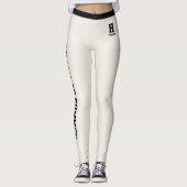Aangepaste Monogram Naam Klasse Volle Ivoor Cute Z Leggings (Voorkant)