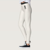 Aangepaste Monogram Naam Klasse Volle Ivoor Cute Z Leggings (Links)