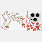 Aangepaste monogram naam laat Oranje bessen kunst Case-Mate iPhone Case (Achterkant (horizontaal))