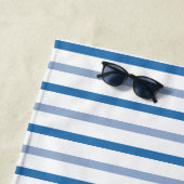 Aangepaste monogram naam Lichtblauw Donkerblauw ge Strandlaken (In situ)