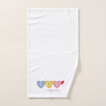 Aangepaste monogram naam liefde hart eenvoudig wit