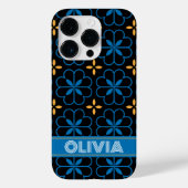 Aangepaste Monogram Naam Mediterraans Telefoonhoes Case-Mate iPhone Case (Achterkant)