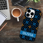 Aangepaste Monogram Naam Mediterraans Telefoonhoes Case-Mate iPhone Case