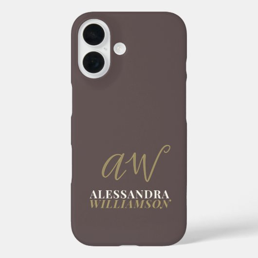 Aangepaste Monogram Naam Minimalistisch Elegant Br Case-Mate iPhone Case (Achterkant)