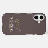 Aangepaste Monogram Naam Minimalistisch Elegant Br Case-Mate iPhone Case (Achterkant (horizontaal))