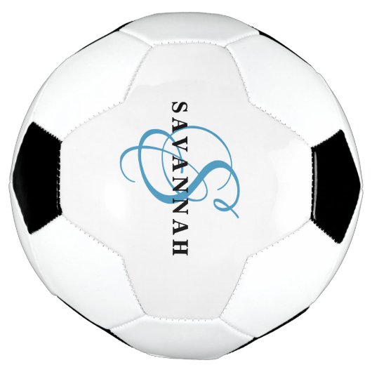 Aangepaste monogram naam Modern Fun Sports Cool Voetbal (Gedraaid)