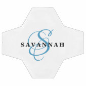 Aangepaste monogram naam Modern Fun Sports Cool Voetbal (Enkel)