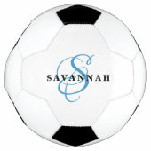 Aangepaste monogram naam Modern Fun Sports Cool Voetbal (Voorkant)