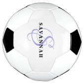 Aangepaste monogram naam Modern Fun Sports Paars Voetbal (Gedraaid)