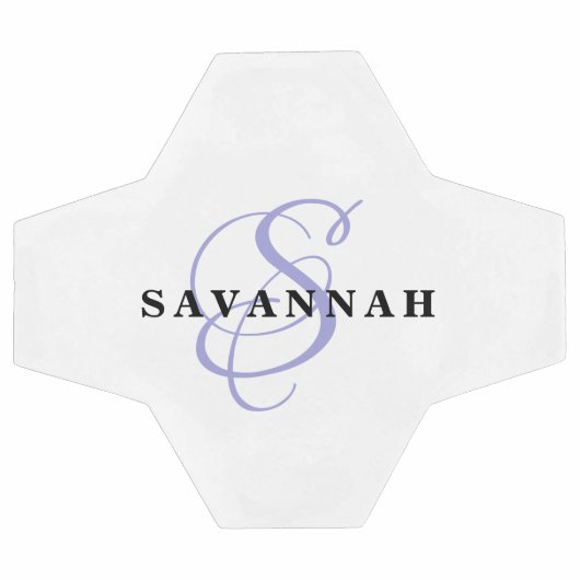 Aangepaste monogram naam Modern Fun Sports Paars Voetbal (Enkel)