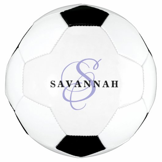 Aangepaste monogram naam Modern Fun Sports Paars Voetbal (Voorkant)