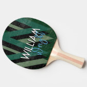 Aangepaste monogram naam Modern Sportkool Tafeltennisbatje (Zijkant)